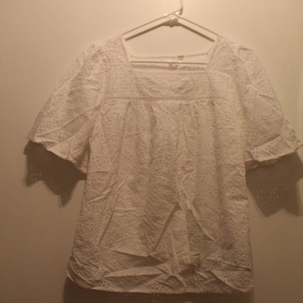 White Eyelet Shirt